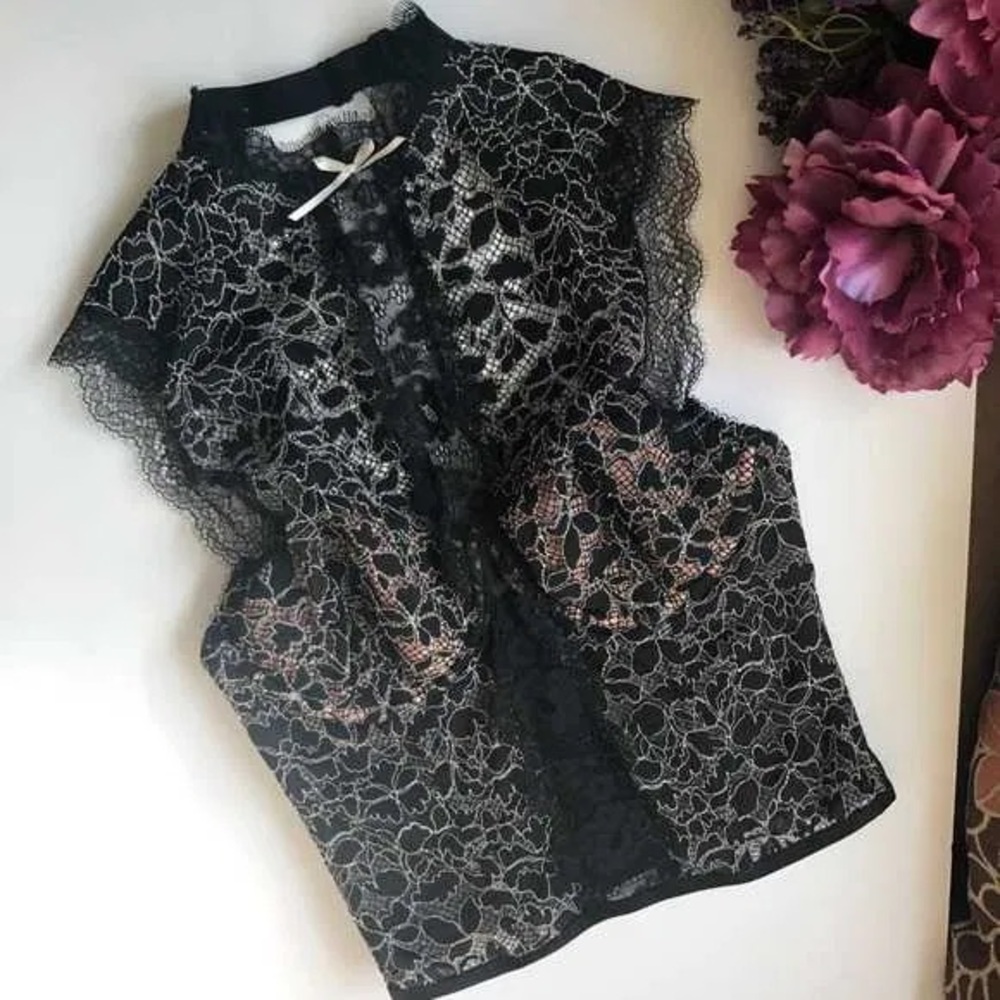 NWT Victorias Secrets Dream Angels Black Lace Sexy Long Demi Bustier Bra 36D